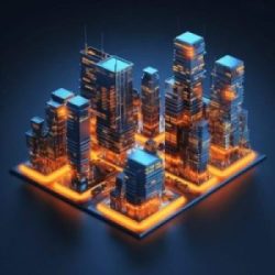 isometric-view-3d-rendering-neon-city